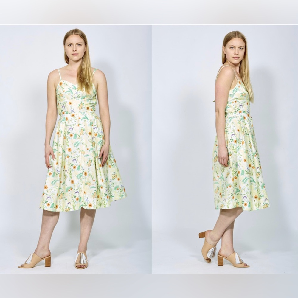 Rachel Antonoff Floral Midi Dress - Cream and Multicolor